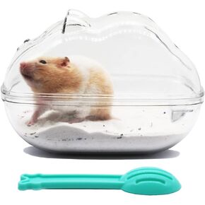 Hamster Sand Bath Container, Hamster Bathtub with Cleaning Scoop, Big Space, Easy to Clean, for Dwarf Hamster, Gerbil, Small Animals