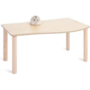 Niteangel Hamster Play Wooden Platform for Dwarf Syrian Hamsters Gerbils Mice Degus or Other Small Pets (Wave - 7'' Height, White)