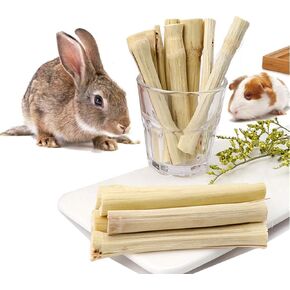 Rabbit Toys, 100% Natural Sweet Bamboo Guinea Pig Toys, Helps Clean Teeth and Oral Health, Rabbit Treats, Natural Guinea Pig Molar Toys, Bunny Molar Treats Snack, Help Digestion