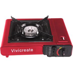 Vivicreate Portable Butane Stove 8500 BTU, Butane Stove with Auto Ignition for Camping, Lightweight Portable Gas Stove Burner with Safety Lock, Butane Burner, Estufa de Gas Portatil(Black) in Saudi Arabia