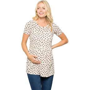 My Bump Women's Maternity Front Pleat Short Sleeve Casual Top(Made in USA) in Kuwait