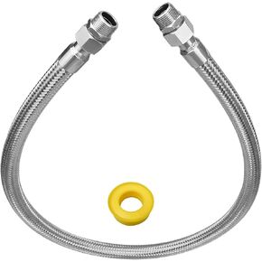 Industrial Grade Compressor Jumper Hose, 3/4" NPT Male Compression Adapter 48" Length 750°F 450 PSI Flexible Whole Body Stainless Steel Metal Hose with Rotate Freely Fittings and Thread Seal Tapes in Kuwait