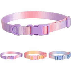 Polyester Dog Collar for Small Medium Large Dogs, Durable Soft Basic Dog Collars Fancy Adjustable Dog Collars with Quick Release Safety Buckle