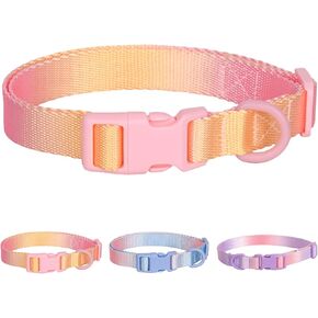 Polyester Dog Collar for Small Medium Large Dogs, Durable Soft Basic Dog Collars Fancy Adjustable Dog Collars with Quick Release Safety Buckle