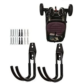 Zoele Wall Mount Baby Stroller Hanger - Baby Stroller Rack Holder, Garage Power Tool Hanger Wall Hook, Steel Garage Tool Storage Organizer Utility Hooks (Black) in Saudi Arabia