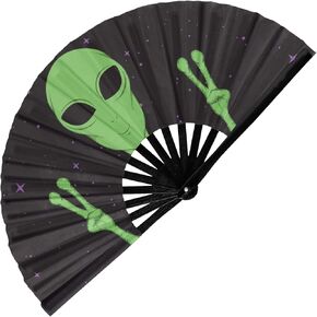 GloFX Folding Fan - Money Stack - Large Rave Clack Folding Hand Fan for Men/Women - for EDM, Music Festival, Club, Event, Party, Dance, Performance, Decoration, Gift