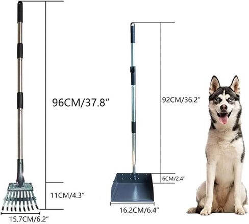windhunt Pooper Scooper for Large,Medium,Small Dogs,Detachable Long Handle Tray and Rake,Rust Proof Stainless Metal Dog Pooper Scooper for Pet Waste Removal. in Kuwait
