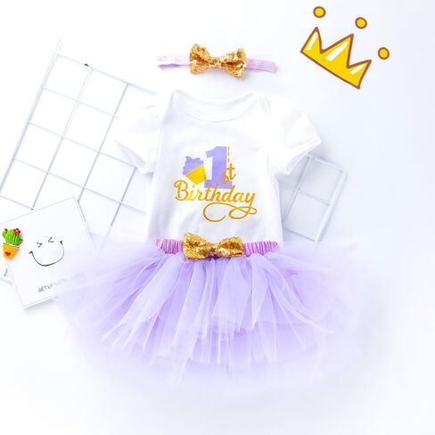 Zusnxaxe طفل الفتيات الصيف سنة واحدة ملابس الرضع كشكش عيد ميلاد توتو فستان السراويل التنانير عقال مجموعات صور الدعائم in Kuwait