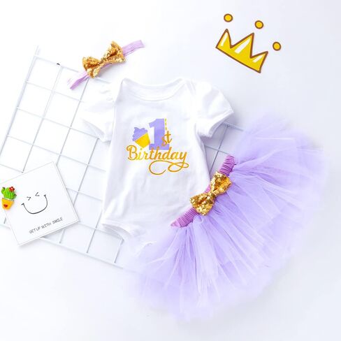 Zusnxaxe طفل الفتيات الصيف سنة واحدة ملابس الرضع كشكش عيد ميلاد توتو فستان السراويل التنانير عقال مجموعات صور الدعائم in Kuwait