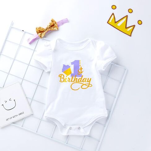 Zusnxaxe طفل الفتيات الصيف سنة واحدة ملابس الرضع كشكش عيد ميلاد توتو فستان السراويل التنانير عقال مجموعات صور الدعائم in Kuwait