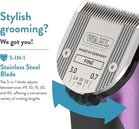 Wahl Professional Animal Bravura Lithium Ion Clipper, 41870-0423, Purple in Saudi Arabia