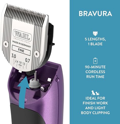 Wahl Professional Animal Bravura Lithium Ion Clipper, 41870-0423, Purple in Saudi Arabia