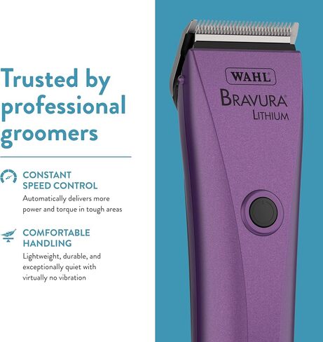 Wahl Professional Animal Bravura Lithium Ion Clipper, 41870-0423, Purple in Saudi Arabia