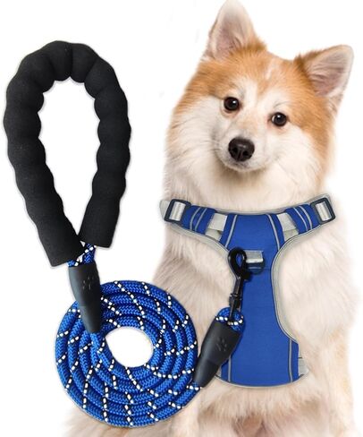 سرج للكلاب، سرج للحيوانات الاليفة بدون سحب، سترة كلاب مبطنة ناعمة قابلة للتعديل، سترة اكسفورد عاكسة مضادة للاختناق مع مقبض سهل التحكم in Kuwait