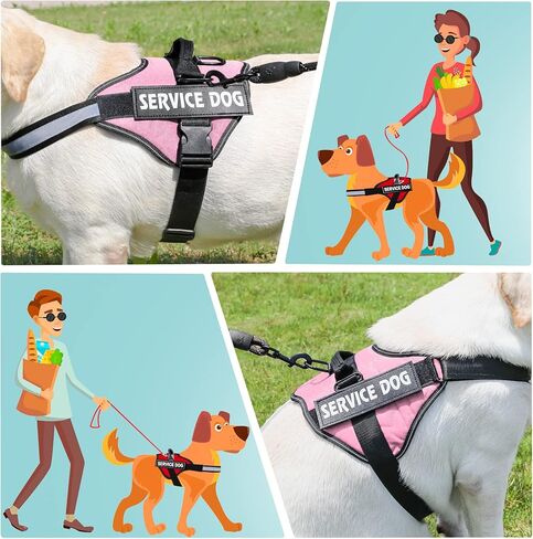MUMUPET Service Dog Harness, No Pull Easy On and Off Pet Vest Harness, 3M Reflective Breathable & Easy Adjust Pet Halters with Nylon Handle - No More Tugging or Choking for Small Medium Large Dogs in Kuwait