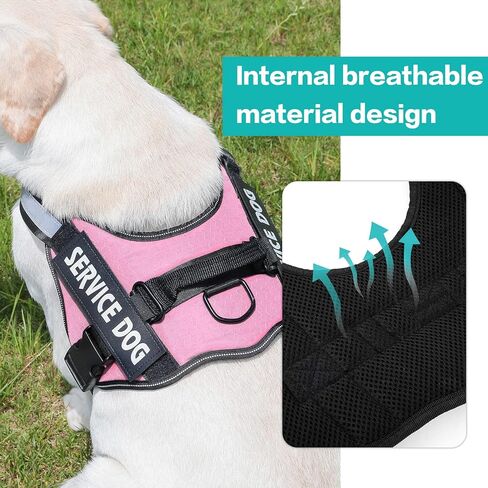 MUMUPET Service Dog Harness, No Pull Easy On and Off Pet Vest Harness, 3M Reflective Breathable & Easy Adjust Pet Halters with Nylon Handle - No More Tugging or Choking for Small Medium Large Dogs in Kuwait