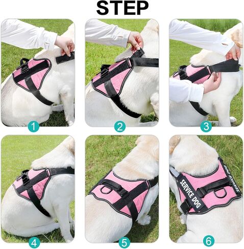 MUMUPET Service Dog Harness, No Pull Easy On and Off Pet Vest Harness, 3M Reflective Breathable & Easy Adjust Pet Halters with Nylon Handle - No More Tugging or Choking for Small Medium Large Dogs in Kuwait