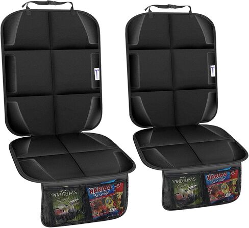Car Seat Protector, Non-Slip Rubber Padded Backing Seat Protector for Child Seats, Waterproof Thickest Padding Car Seat Protector Under Baby Seat - No Imprint (Black-Ⅰ-2pcs) in Saudi Arabia