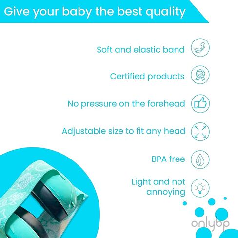 OnlyBP Baby Ear Muffs for Ear Protection - Comfortable Noise Cancelling Headphones for Kids to Sleep and Travel - Includes extra Elastic Headband and Sleep Mask in Kuwait