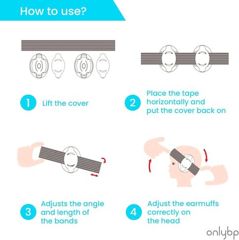 OnlyBP Baby Ear Muffs for Ear Protection - Comfortable Noise Cancelling Headphones for Kids to Sleep and Travel - Includes extra Elastic Headband and Sleep Mask in Kuwait