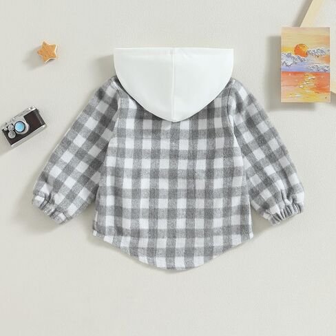 Toddler Baby Boy Hooded Jackets Color Block Long Sleeve Button Down Shirts Corduroy Casual Outwear Coat Fall Clothes in Saudi Arabia