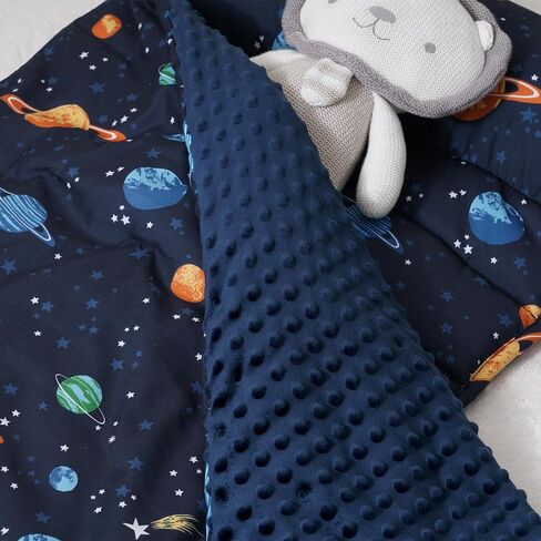 PHF Toddler Nap Mat with Removable Pillow and Minky Blanket, Rollup Design Kids Sleeping Mat, Slumber Bags for Boys, 55"x23" Toddler Sleeping Bag for Daycare Preschool Travel Camping, Space in Saudi Arabia