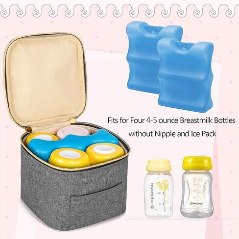 Teamoy Breastmilk Cooler Bag with Ice Pack, Baby Bottles Bag for up to 4 Large 5 Ounce Bottles Without Nipple, Perfect for Working Mom Mother, Dandelion in Saudi Arabia