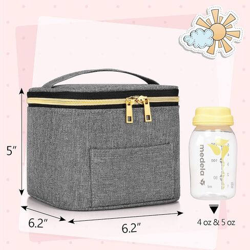 Teamoy Breastmilk Cooler Bag with Ice Pack, Baby Bottles Bag for up to 4 Large 5 Ounce Bottles Without Nipple, Perfect for Working Mom Mother, Dandelion in Saudi Arabia