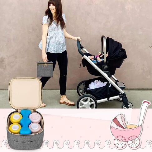Teamoy Breastmilk Cooler Bag with Ice Pack, Baby Bottles Bag for up to 4 Large 5 Ounce Bottles Without Nipple, Perfect for Working Mom Mother, Dandelion in Saudi Arabia
