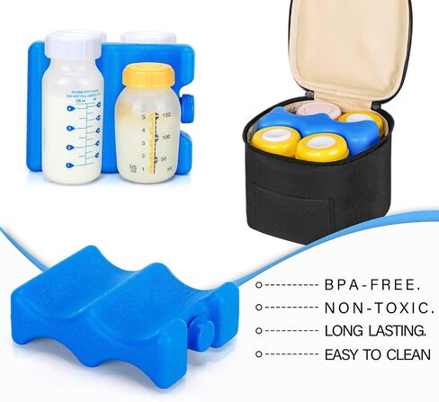 Teamoy Breastmilk Cooler Bag with Ice Pack, Baby Bottles Bag for up to 4 Large 5 Ounce Bottles Without Nipple, Perfect for Working Mom Mother, Dandelion in Saudi Arabia