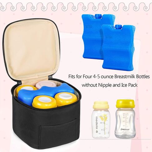 Teamoy Breastmilk Cooler Bag with Ice Pack, Baby Bottles Bag for up to 4 Large 5 Ounce Bottles Without Nipple, Perfect for Working Mom Mother, Dandelion in Saudi Arabia