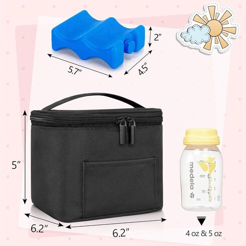 Teamoy Breastmilk Cooler Bag with Ice Pack, Baby Bottles Bag for up to 4 Large 5 Ounce Bottles Without Nipple, Perfect for Working Mom Mother, Dandelion in Saudi Arabia