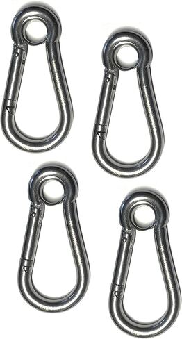 US STAINLESS 4 Pieces Stainless Steel 316 Spring Hook with Eyelet Carabiner 5/16" (8mm) Marine Grade in Saudi Arabia