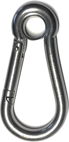US STAINLESS 4 Pieces Stainless Steel 316 Spring Hook with Eyelet Carabiner 5/16" (8mm) Marine Grade in Saudi Arabia