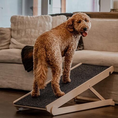 USA Made Adjustable Pet Ramp for All Dogs and Cats - for Couch or Bed with Paw Traction Mat - 40" Long and Adjustable from 14" to 24" - Rated for 200LBS - Great for Small and Older Animals in Saudi Arabia