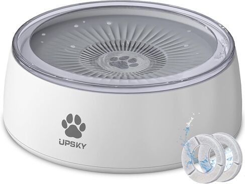 UPSKY 3L الكلب وعاء الماء 101oz كبير لا تسرب وعاء الكلب مع حصيرة التغذية البطيئة، سبلاش والدليل على موزع المياه الحيوانات الأليفة مع المرشحات، وعاء الشرب البطيء مركبة محمولة السفر وعاء الماء للكلاب والقطط in Kuwait