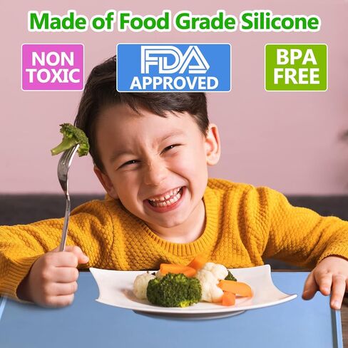 Silicone Placemats for Toddler, Non-Slip Baby Table Mat for Restaurants, Dishwasher Safe & Travel Ready | 3 Pack Wipeable Kids Placemats for Dining Table in Saudi Arabia