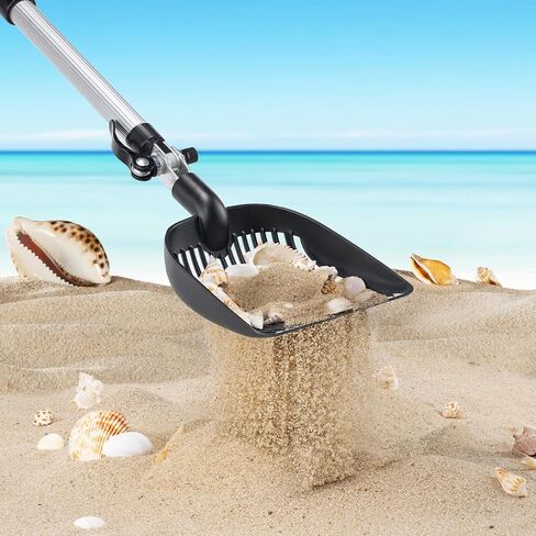 يانج باغا مجرفة فضلات القطط الاحدث بمقبض طويل مع مجرفة عميقة وقابلة للتعديل، مقبض طويل للغاية قابل للتمديد والتعديل من 26 انش الى 46 انش، غير لاصقة وغير قابلة للانحناء من الخلف شديدة التحمل in Kuwait