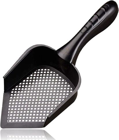 SunGrow Litter Scoop for Rabbits, Black 12" x 5" x 2" Plastic Shovel, Deep Scatterproof Sides, Pointed Edge for Reaching Corners, Ergonomic Handle, Boosts Optimal Pet Well-Being, 1-pc in Saudi Arabia