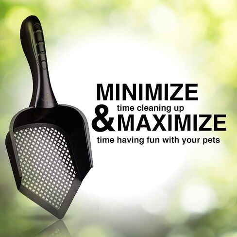 SunGrow Litter Scoop for Rabbits, Black 12" x 5" x 2" Plastic Shovel, Deep Scatterproof Sides, Pointed Edge for Reaching Corners, Ergonomic Handle, Boosts Optimal Pet Well-Being, 1-pc in Saudi Arabia