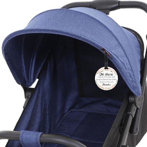 PLIGREAT 2 Pack Please Don't Touch or Kiss Baby Sign Baby Shower Gifts Stop Touching Baby Sign Hang Tags for Newborn Baby Girls Boys Preemies Stroller Baby Carrier Car Seat No Touching Baby Signage in Saudi Arabia