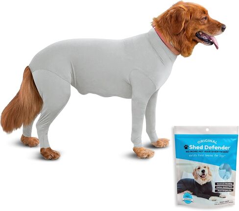 Shed Defender Original Dog Onesie - يظهر على خزان القرش، بدلة تساقط للكلاب، بدلة تعافي للتعقيم والخصي بعد الجراحة، قميص مهدئ للقلق، حماية من حساسية البقع الساخنة، معتمد من الطبيب البيطري in Kuwait