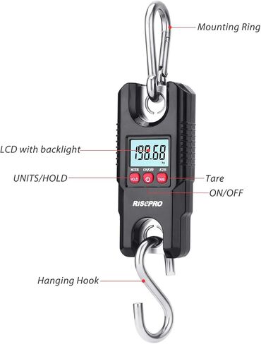 Hanging Scale 660Lb 300Kg, RISEPRO for Industrial, Farm, Hunting, Bow Draw Weight, Big Fish & Hoyer Lift with Accurate Sensor in Kuwait