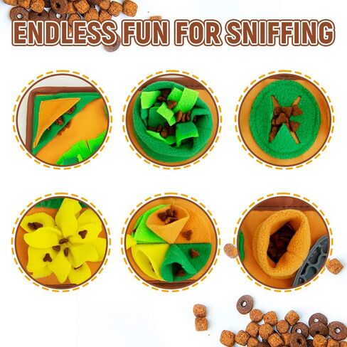 2-in-1 Suffle Mat & Licking Pad for Dogs Cat,Pet Snuffle Mat for Dogs Small Medium Large,Sniff Mat Nosework Feeding Mat,Dog Enrichment Toys,Interactive Lick Mat Puzzle Toys for Boredom and Stimulating in Kuwait