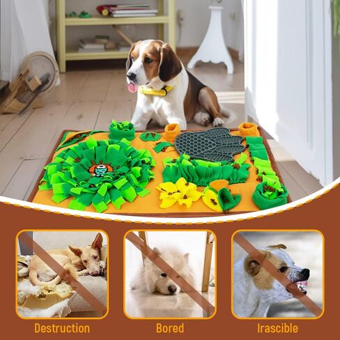 2-in-1 Suffle Mat & Licking Pad for Dogs Cat,Pet Snuffle Mat for Dogs Small Medium Large,Sniff Mat Nosework Feeding Mat,Dog Enrichment Toys,Interactive Lick Mat Puzzle Toys for Boredom and Stimulating in Kuwait