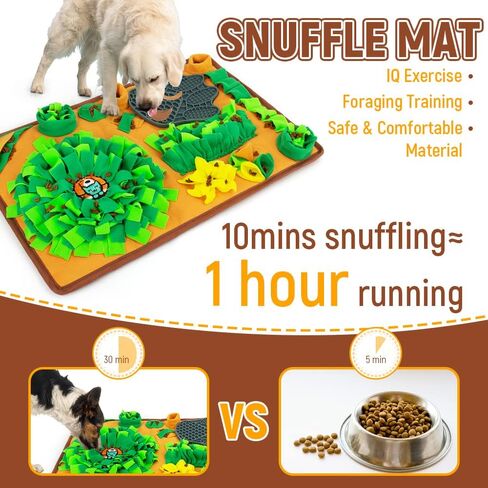 2-in-1 Suffle Mat & Licking Pad for Dogs Cat,Pet Snuffle Mat for Dogs Small Medium Large,Sniff Mat Nosework Feeding Mat,Dog Enrichment Toys,Interactive Lick Mat Puzzle Toys for Boredom and Stimulating in Kuwait