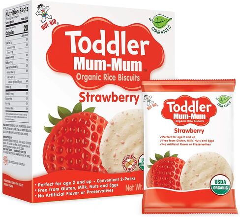 Toddler Mum-Mum Organic Rice Biscuits, Blueberry, Strawberry, Mango & Kiwi Variety Pack | 24 Count (Pack of 3) | Gluten Free, Allergen Free, Non-GMO | Toddler Snacks, Rice Rusk Crackers in Saudi Arabia