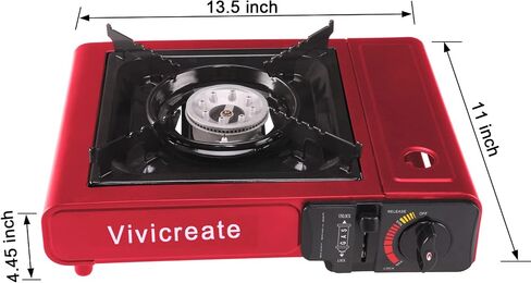 Vivicreate Portable Butane Stove 8500 BTU, Butane Stove with Auto Ignition for Camping, Lightweight Portable Gas Stove Burner with Safety Lock, Butane Burner, Estufa de Gas Portatil(Black) in Kuwait