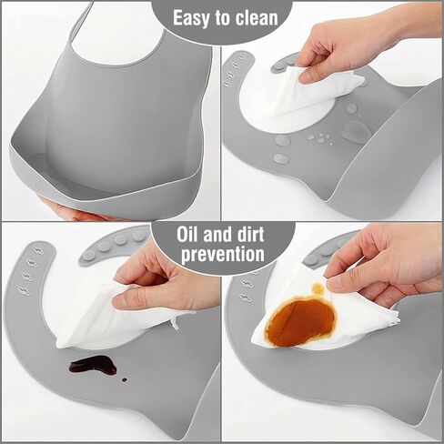 مجموعة تغذية الأطفال من Hoidokly، 8 قطع من لوازم الفطام المصنوعة من السيليكون للأطفال تتضمن كوبًا وطبقًا للأطفال ووعاء ومريلة قابلة للتعديل وكوب وملعقة وشوكة، ومجموعة أدوات فطام الأطفال خالية من مادة BPA لعمر 6 أشهر فما فوق - باللون الأبيض in Kuwait