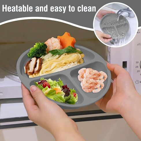 مجموعة تغذية الأطفال من Hoidokly، 8 قطع من لوازم الفطام المصنوعة من السيليكون للأطفال تتضمن كوبًا وطبقًا للأطفال ووعاء ومريلة قابلة للتعديل وكوب وملعقة وشوكة، ومجموعة أدوات فطام الأطفال خالية من مادة BPA لعمر 6 أشهر فما فوق - باللون الأبيض in Kuwait